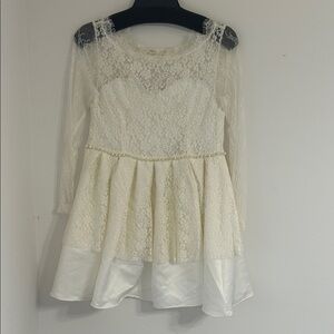 Alia Ivory Lace Backless Dress